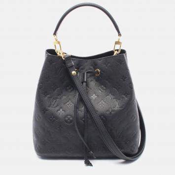 Pre Owned Louis Vuitton Neonoe Black Monogram Empreinte Leather Handbag