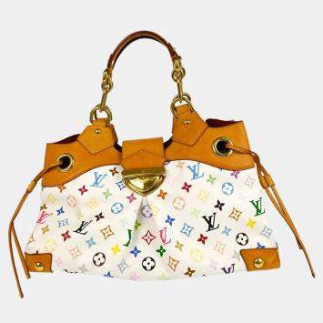Pre Owned Louis Vuitton Ursula White Multicolor Monogram Canvas Shoulder Bag