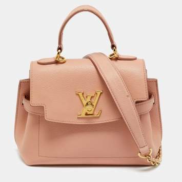 Pre Owned Louis Vuitton Rose Trianon Leather LockMe Ever Mini Bag