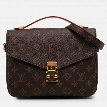 Pre Owned Louis Vuitton Brown Monogram Pochette Metis