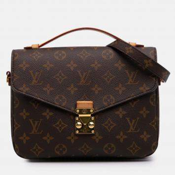 Pre Owned Louis Vuitton Brown Monogram Pochette Metis