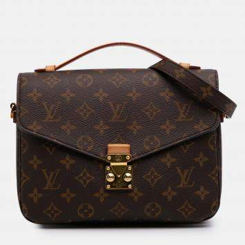 Pre Owned Louis Vuitton Brown Monogram Pochette Metis
