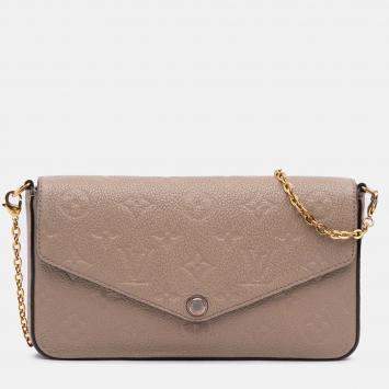 Pre Owned Louis Vuitton Brown Monogram Empreinte Pochette Felicie Bag