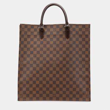 Pre Owned Louis Vuitton Brown Damier Ebene Sac Plat