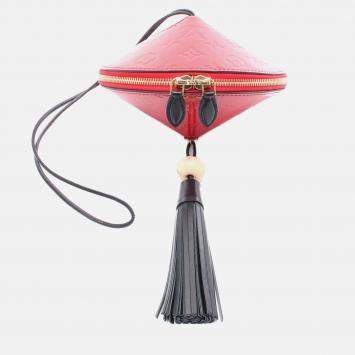 Pre Owned Louis Vuitton Tupi Shoulder Bag M54141 Monogram Vernis Leather Red Black Used