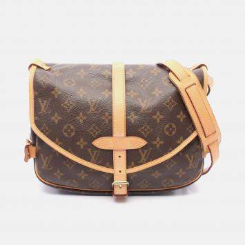 Pre Owned Louis Vuitton Saumur 30 Shoulder Bag M42256 Monogram Canvas Leather Brown Used