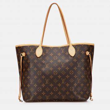 Pre Owned Louis Vuitton Brown Monogram Neverfull MM