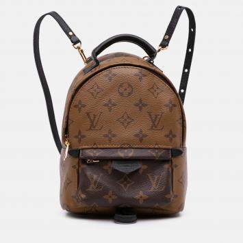 Pre Owned Louis Vuitton Brown Monogram Reverse Mini Palm Springs