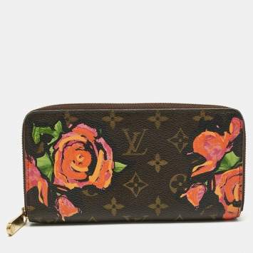 Pre Owned Louis Vuitton Monogram Roses Canvas Zippy Wallet
