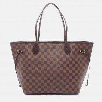Pre Owned Louis Vuitton Brown Damier Ebene Neverfull MM