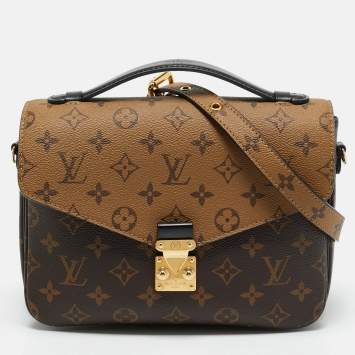 Pre Owned Louis Vuitton Monogram Reverse Canvas Pochette Metis Bag