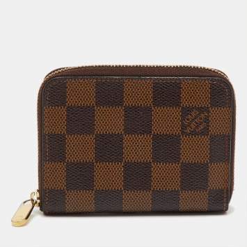 Pre Owned Louis Vuitton Damier Ebene Canvas Zippy Coin Purse