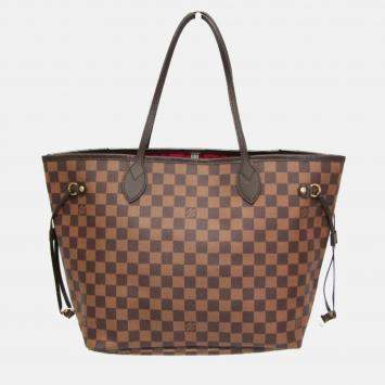 Pre Owned Louis Vuitton Damier Neverfull MM Tote Bag Brown