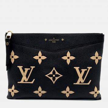 Pre Owned Louis Vuitton Black Leather Empreinte Daily Clutch