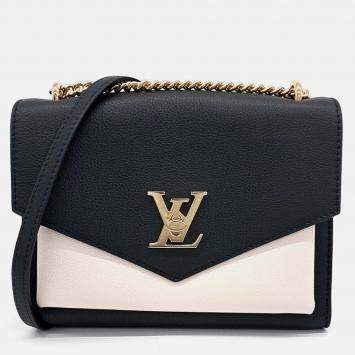 Pre Owned Louis Vuitton Black Cream Leather My Lock Me BB