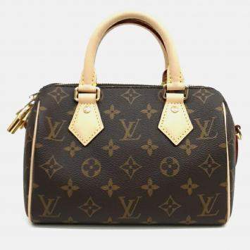 Pre Owned Louis Vuitton Brown PVC Monogram Bandouliere Speedy 20