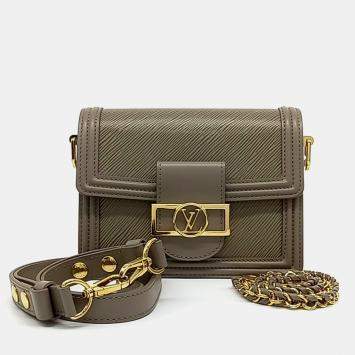 Pre Owned Louis Vuitton Beige Grey Epi Leather Louis Vuitton Beige Grey Leather Epi Mini Dauphine