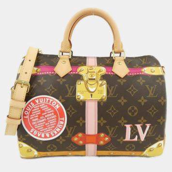 Pre Owned Louis Vuitton Speedy Bandouliere 30 Monogram Trunk Boston Bag