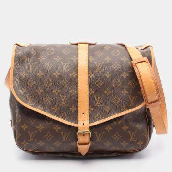 Pre Owned Louis Vuitton Samuel 35 Crossbody Shoulder Bag Monogram Canvas Brown