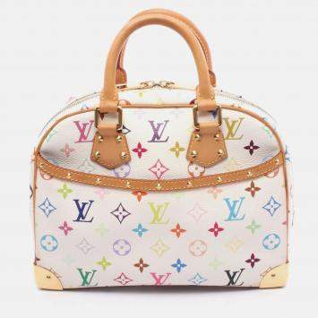 Pre Owned Louis Vuitton Trouville Handbag Monogram Multicolore Canvas Leather