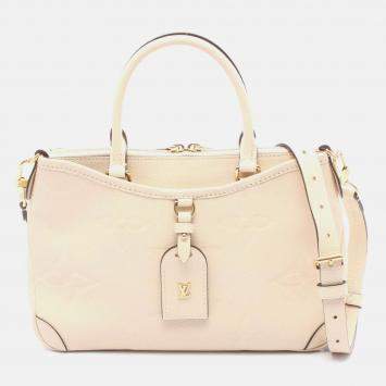 Pre Owned Louis Vuitton Trianon Pm Shoulder Handbag Monogram Empreinte Beige