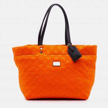 Pre Owned Louis Vuitton Black Orange Monogram Embossed Neoprene Scuba MM