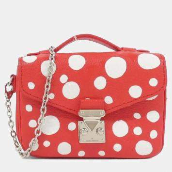 Pre Owned Louis Vuitton Micro Metis Rouge Monogram Empreinte Leather Shoulder Bag