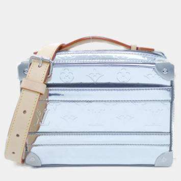 Pre Owned Louis Vuitton Soft Trunk Mirror Silver Monogram Leather Shoulder Bag