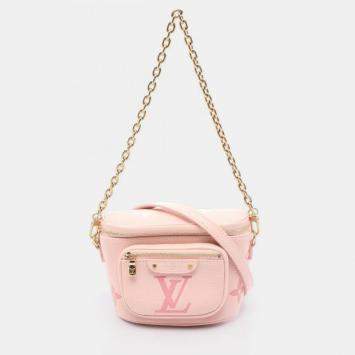 Pre Owned Louis Vuitton Mini Bum Bag Handbag Leather Monogram Empreinte Pink