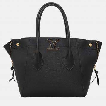 Pre Owned Louis Vuitton Freedom Black Leather Tote Bag