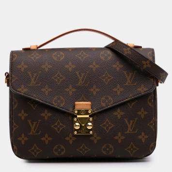 Pre Owned Louis Vuitton Brown Monogram Pochette Metis