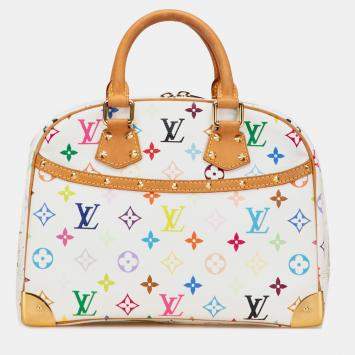 Pre Owned Louis Vuitton White Monogram Multicolore Trouville