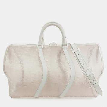 Pre Owned Louis Vuitton White Epi Plage Wavy Keepall Bandouliere 50