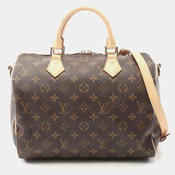 Pre Owned Louis Vuitton Speedy Bandouliere 30 Handbag Coated Canvas And Leather Monogram  Brown