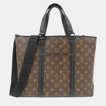Pre Owned Louis Vuitton Macassar Weekend PM Monogram Canvas Tote Bag