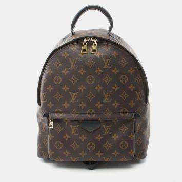 Pre Owned Louis Vuitton Palm Springs MM Brown Monogram Coated Canvas Backpack