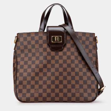 Pre Owned Louis Vuitton Brown Damier Ebene Cabas Rosebery