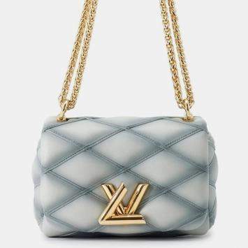 Pre Owned Louis Vuitton GO-14 Pico Blue Lambskin Shoulder Bag