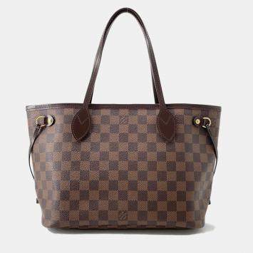 Pre Owned Louis Vuitton Neverfull Brown Damier Ebene Canvas Size PM
