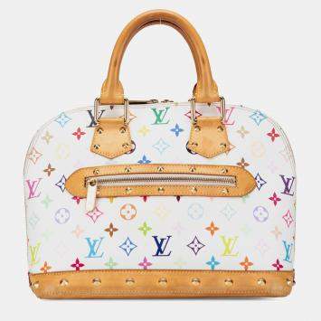 Pre Owned Louis Vuitton White Monogram Multicolore Alma PM