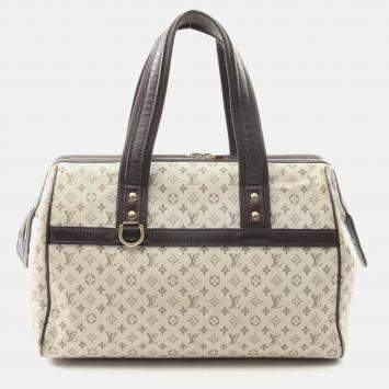 Pre Owned Louis Vuitton Josephine Gm Handbag Monogram Mini Canvas Leather Khaki