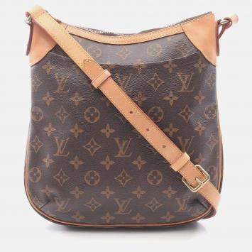 Pre Owned Louis Vuitton Odéon PM Brown Monogram Leather Crossbody Shoulder Bag