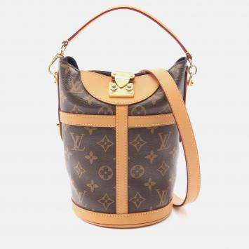 Pre Owned Louis Vuitton Duffle Monogram Canvas Leather Shoulder Handbag