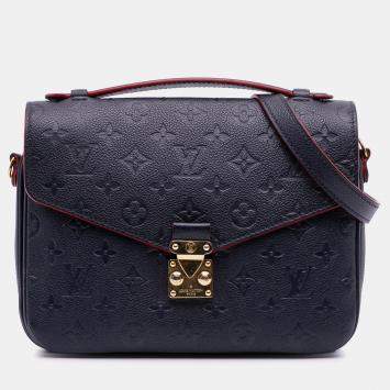 Pre Owned Louis Vuitton Navy Blue Monogram Empreinte Pochette Metis