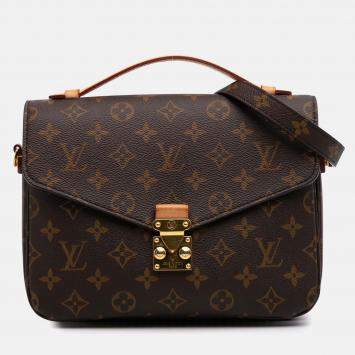 Pre Owned Louis Vuitton Brown Monogram Pochette Metis