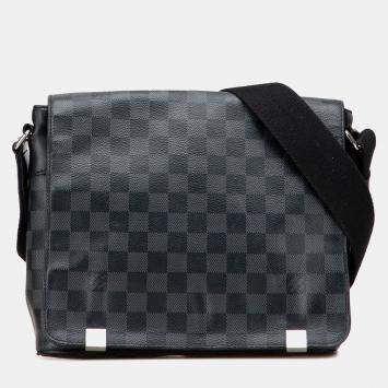 Pre Owned Louis Vuitton Black Damier Graphite District PM