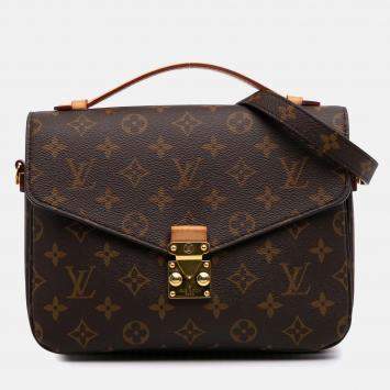 Pre Owned Louis Vuitton Brown Monogram Pochette Metis