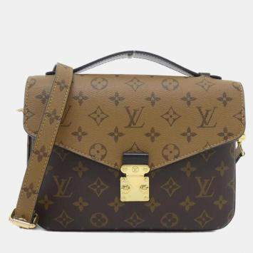 Pre Owned Louis Vuitton Pochette Metis MM Monogram Reverse Canvas Shoulder Bag