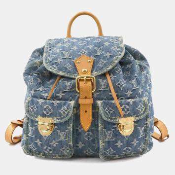 Pre Owned Louis Vuitton Sac a Dos GM Blue Monogram Denim Backpack 