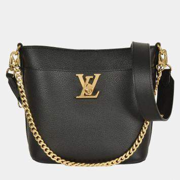 Pre Owned Louis Vuitton Rock & Walk Black Leather Shoulder Bag